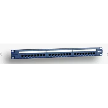 EMITERNET 19 inch 24-Port Cat.6 UTP Patch panel με διαχείριση καλωδίων, μπλε, PoE