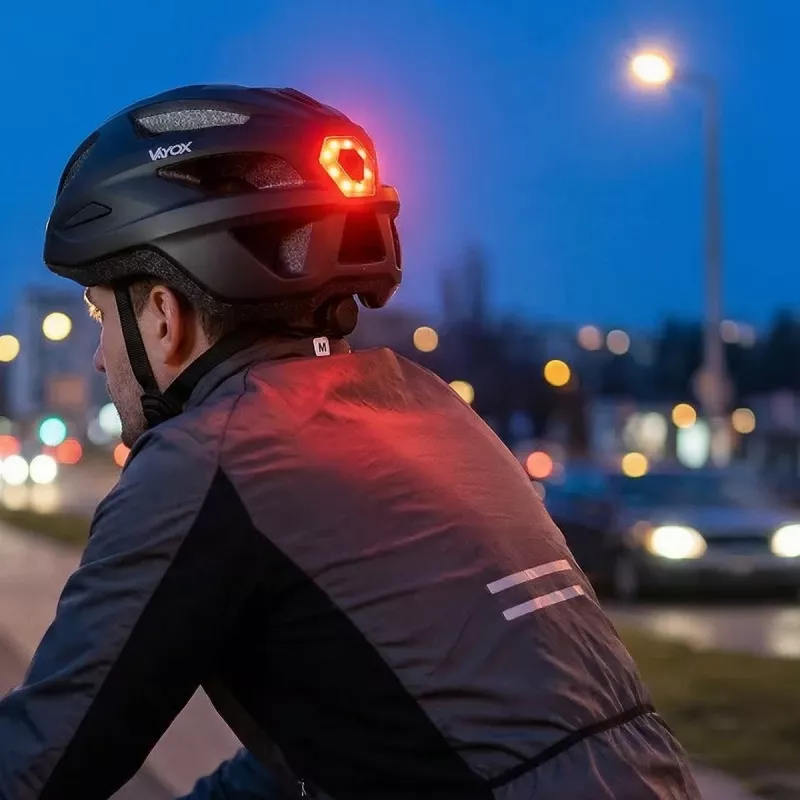 Kask Active Κράνος ποδηλάτου LED, ματ μαύρο, μέγεθος L VA0424BML Vayox