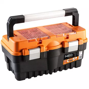 NEO TOOLS 18 Εργαλειοθήκη TOP-84-102 | Οργανωτής με βραχίονα 2 ραφιών και μεταλλικά κλείστρα