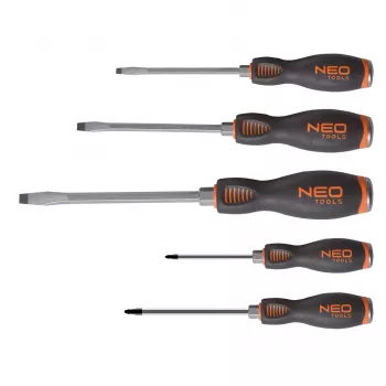 NEO TOOLS Κατσαβίδι κρούσης, S2, σετ με 5