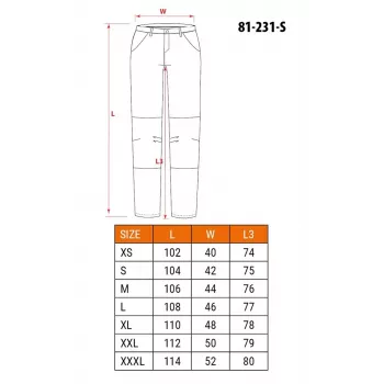 NEO Tools 81-231-S παντελόνι εργασίας, μέγεθος S, γκρι/μαύρο, 65% πολυεστέρας 35% βαμβάκι, 267 g/m², EN ISO 13688:2013