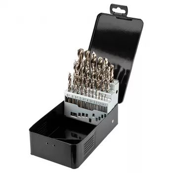 NEO TOOLS σετ 25 τεμ. τρυπανιών μετάλλου HSS-Co κοβαλτίου, 1,0–13,0 mm, πλήρως ακονισμένα, γωνία αιχμής 135°, DIN 338, μεταλλική κασετίνα