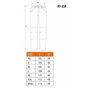NEO Tools 81-228-XXL Παντελόνι προστασίας, γκρι/μαύρο, XXL, 65% πολυεστέρας 35% βαμβάκι, 267 g/m², 10 τσέπες, ενισχυμένα γόνατα, αντανακλαστικά στοιχεία, EN ISO 13688:2013