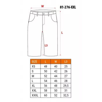 NEO TOOLS PREMIUM Ανδρικές βερμούδες XXL – Μείγμα βαμβακιού με stretch, μαύρες