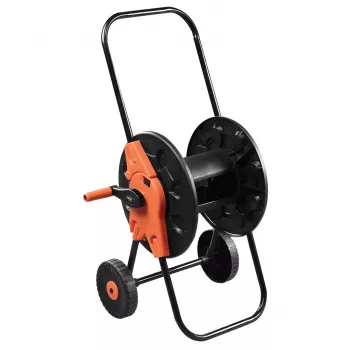 NEO TOOLS Καροτσάκι λάστιχου κήπου με τύμπανο λάστιχου, πλαστικό, χωρητικότητα 60 m 1/2 ίντσες, γκρι/πορτοκαλί