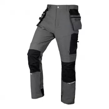 NEO TOOLS Mix&Match Παντελόνι εργασίας 4-Wege-Stretch με ενίσχυση Cordura, Γκρι/Μαύρο, Μέγεθος XXXL
