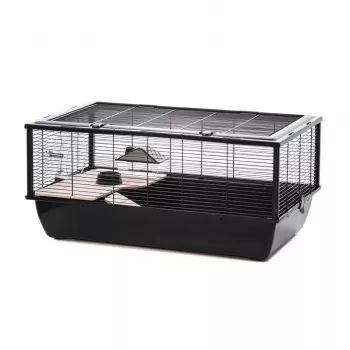 INZ INTER-ZOO Bob + Wood Κλουβί μικρών ζώων μαύρο 780x480x360 mm