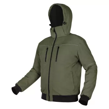 NEO TOOLS Μονωμένο μπουφάν με κουκούλα OUTDOOR, πράσινο, μέγεθος XXL