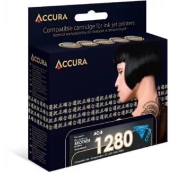 Accura Συμβατό κυανό μελανοδοχείο για Brother LC1280XLC/LC1240XLC/LC1220XLC (Υψηλή απόδοση, 1200 σελίδες)