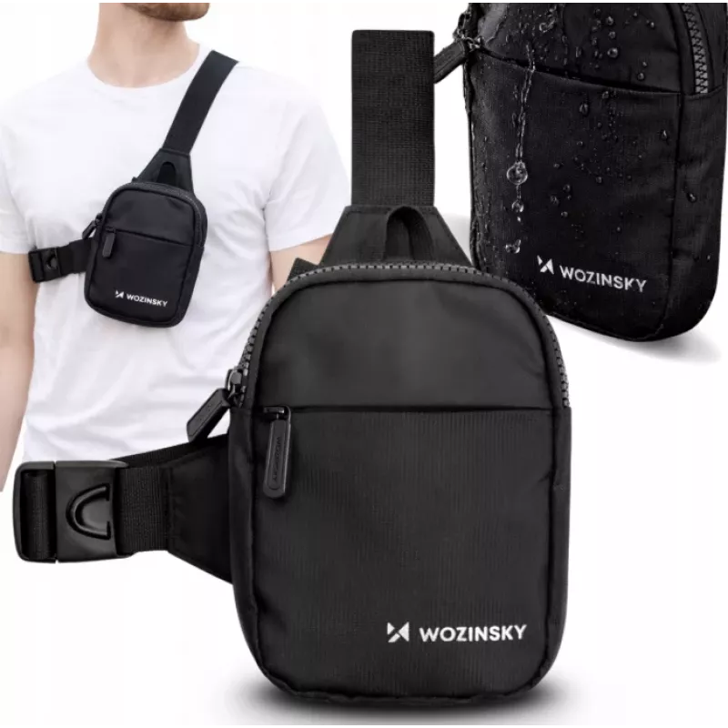 Wozinsky WMS-W1 Μίνι Τσάντα Ώμου για Smartphone, δύο θήκες, Μαύρη