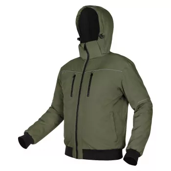 NEO TOOLS Μονωμένο Μπουφάν με Κουκούλα Outdoor, Πράσινο, Μέγεθος XL