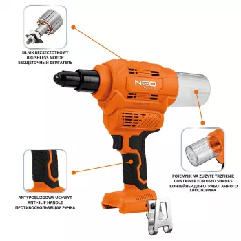 NEO TOOLS 18V E+ Καρφωτικό μπαταρίας (χωρίς μπαταρία)