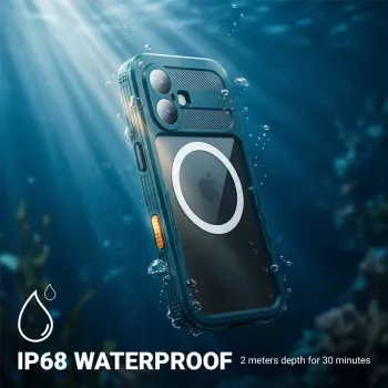 Crong Seal Cover IP68 αδιάβροχη θήκη για iPhone 17 Pro (μαύρο)