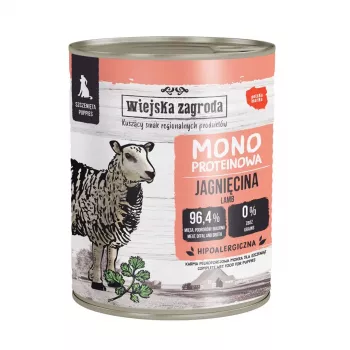 WIEJSKA ZAGRODA Mono Puppy Αρνί - Υγρή τροφή για σκύλους - 800g