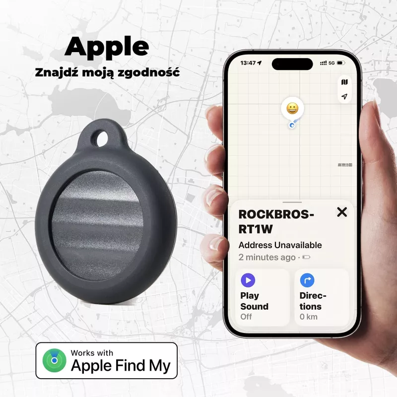 ROCKBROS RT1W Bluetooth tracker για Apple Find My - μαύρο