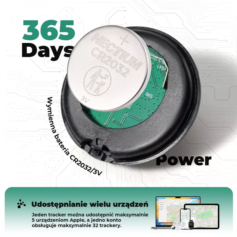 ROCKBROS RT1W Bluetooth tracker για Apple Find My - μαύρο