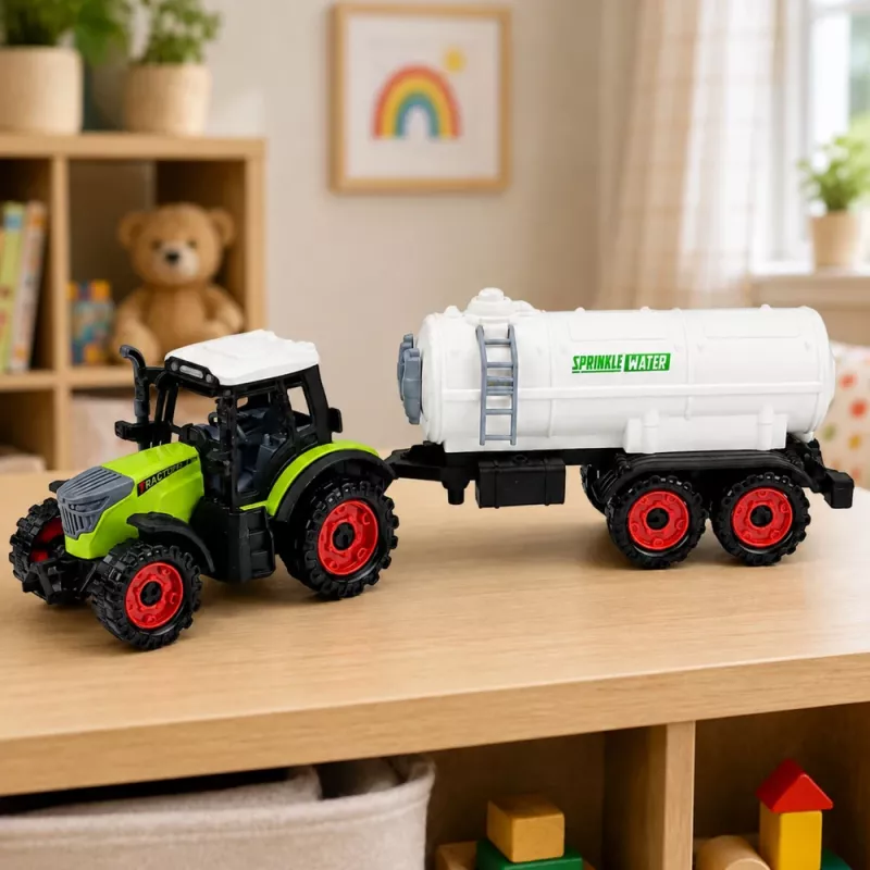 LEAN TOYS Τρακτέρ με Βυτίο, Κίνηση Τριβής, Αγροτικό Μηχάνημα, 34 cm
