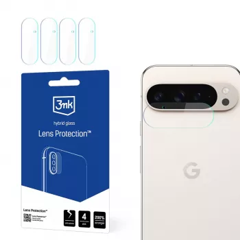 3mk προστασία φακών για Google Pixel 9 Pro XL - Προστασία κάμερας από σκληρυμένο γυαλί, σκληρότητα 9H, ελαιοφοβική επίστρωση, τοποθέτηση χωρίς φυσαλίδες