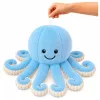 LEAN TOYS λούτρινο χταπόδι με ελαστικά πλοκάμια μπλε 50 cm