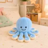 LEAN TOYS λούτρινο χταπόδι με ελαστικά πλοκάμια μπλε 50 cm