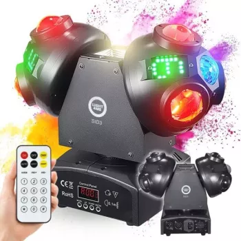 LIGHT4ME SID3 4-in-1 Moving Head φωτιστικό multi-effect με RGBW LED, RGB λέιζερ, UV και strobe
