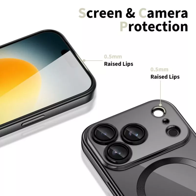 Tech-Protect Magflex MagSafe Θήκη πλάτης για Apple iPhone 17 Pro Max, γυαλιστερό Μαύρο (TPU/PC)