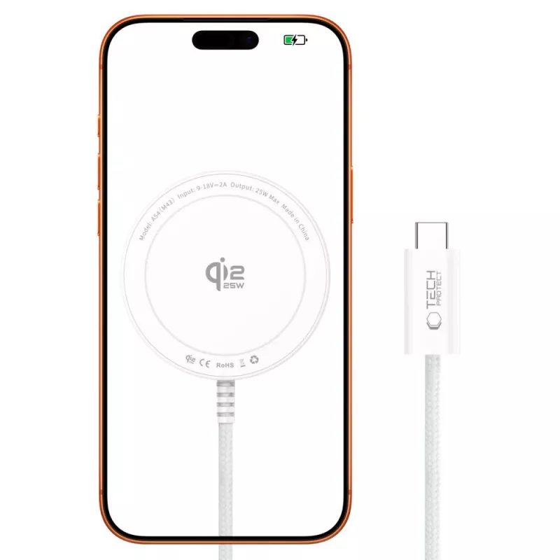 TECH-PROTECT A54 Μαγνητικός MagSafe ασύρματος φορτιστής 25W Qi2.2 Λευκό