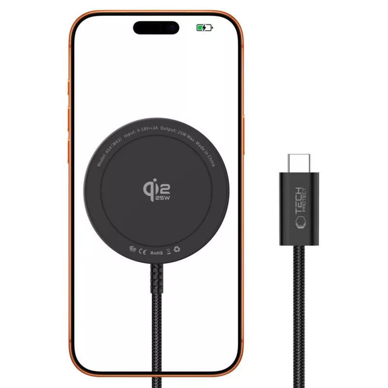 TECH-PROTECT A54 Μαγνητικός MagSafe ασύρματος φορτιστής 25W Qi2.2 Μαύρο