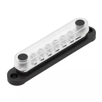 Busbar Solvian 48V 150A – Μπλοκ διανομής ισχύος από επικασσιτερωμένο χαλκό 4 βιδών για συστήματα DC