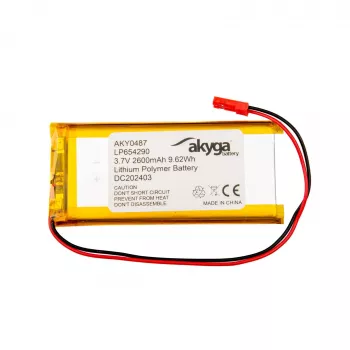 Akyga AKY0487 Μπαταρία Li-Po 3,7V 2600mAh LP654290 με PCM, JST 2,54 2-Pin, καλώδιο 150mm
