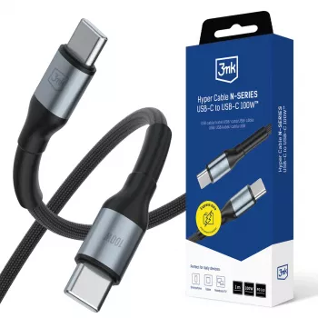 3mk Hyper Cable N-SERIES USB-C σε USB-C 1m 100W μαύρο