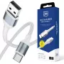3mk Hyper Cable N-SERIES USB-A σε USB-C 1m 18W λευκό