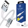 3mk Hyper Cable N-SERIES USB-A σε USB-C 1m 18W λευκό