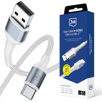 3mk Hyper Cable N-SERIES USB-A σε USB-C 1m 18W λευκό