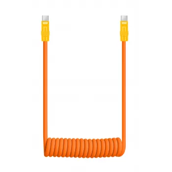 Newell καλώδιο USB-C σε USB-C 100 W, 1,5 m, σιλικόνη, σπιράλ, πορτοκαλί-κίτρινο