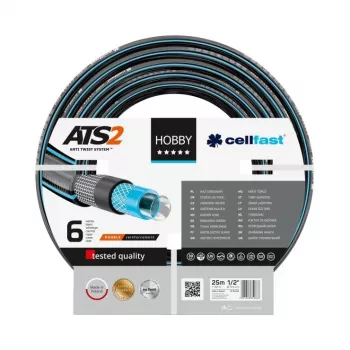 CELLFAST HOBBY ATS2 Λάστιχο Κήπου Anti-Twist 25 m 1/2 Ίντσα Μαύρο