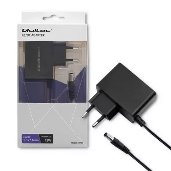 Qoltec 15W Τροφοδοτικό AC/DC με Βύσμα 7,5V 2A με Καρφί Βύσμα 5,5x2,1mm