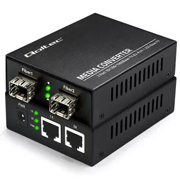 Qoltec Αμφίδρομος Μετατροπέας Media Switch Ethernet 2x RJ45 2x SFP | 1000Mb/s | 5V