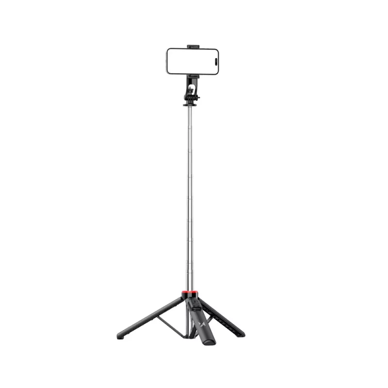 WOZINSKY WC1Y3S τρίποδο selfie stick 1,3 m με βάση κινητού - μαύρο