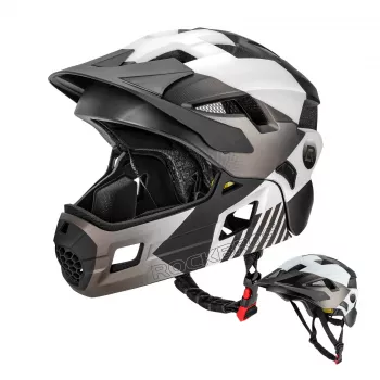 ROCKBROS TS-61 Παιδικό Μετατρεπόμενο Full-Face Ποδηλατικό Κράνος με Αφαιρούμενη Προστασία Πηγουνιού, Μέγεθος M (54-57 cm), Γκρι