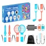 HURTEL Family Accessories Pack 15 σε 1 για Κονσόλα Nintendo Switch 2 - Σετ Πορτοκαλί και Μπλε