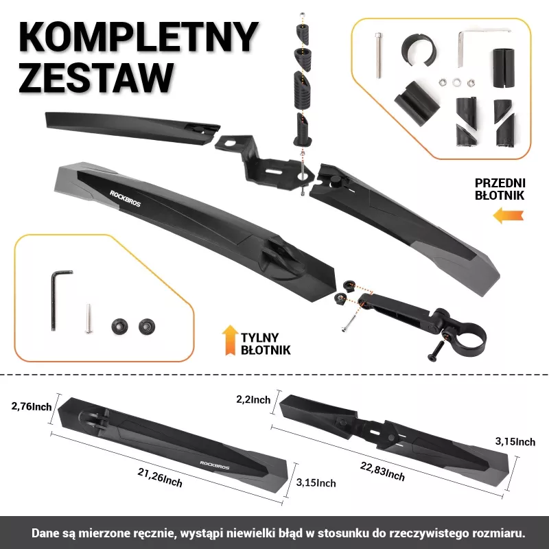 ROCKBROS DNB-890 Σετ Λασπωτήρων Ποδηλάτου για MTB 26-29