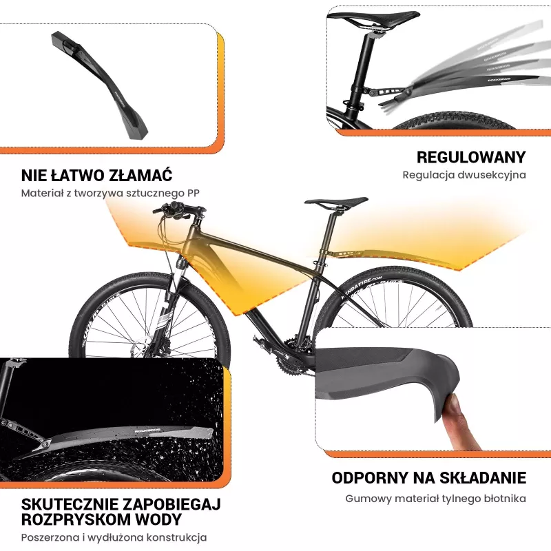 ROCKBROS DNB-890 Σετ Λασπωτήρων Ποδηλάτου για MTB 26-29