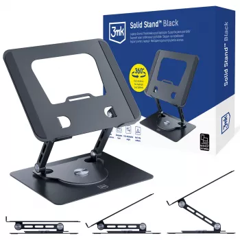 3MK Solid Stand - Μαύρη βάση στήριξης smartphone και tablet
