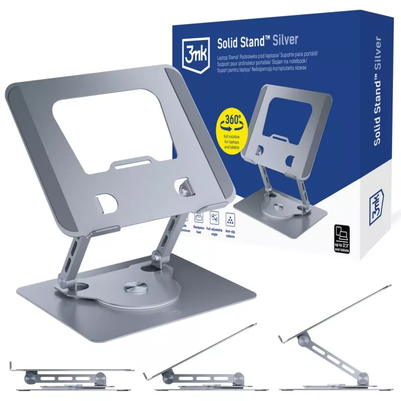 3mk Solid Stand - Ασημί βάση στήριξης τηλεφώνου και tablet