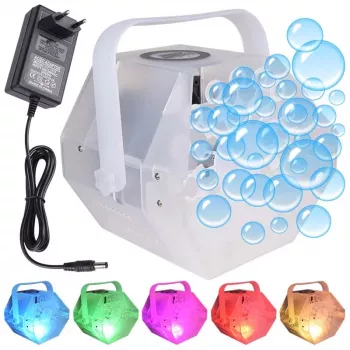 LIGHT4ME BUBBLE LED Μικρή αποδοτική συσκευή φυσαλίδων με φωτισμό RGB, Μαύρη, 25W, δοχείο 0,6L