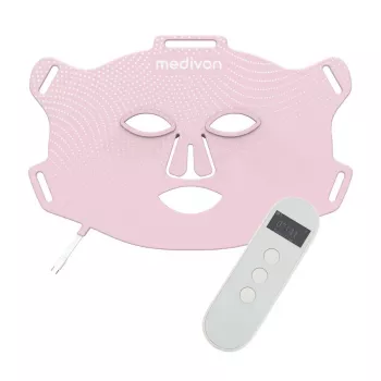 Medivon Μάσκα προσώπου με LED φως Lumi Fit – Φωτοθεραπεία 7 χρωμάτων με 192 LED, ασύρματο τηλεχειριστήριο, επαναφορτιζόμενη