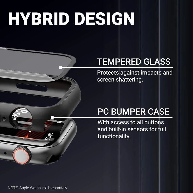 Crong Hybrid Watch Case για Apple Watch 44mm (Μαύρο)