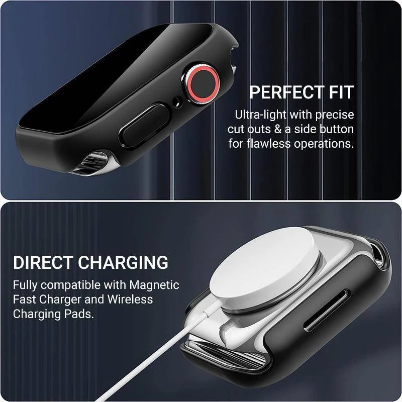 Crong Hybrid Watch Case για Apple Watch 44mm (Μαύρο)