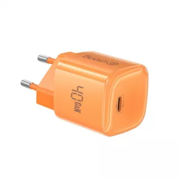 Crong NEO GaN Φορτιστής 40W USB-C PD 3.2 με AVS (Πορτοκαλί)
